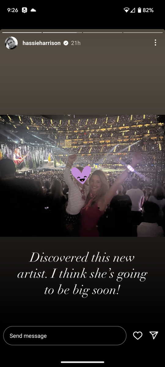 hassie harrison at taylor swift concert